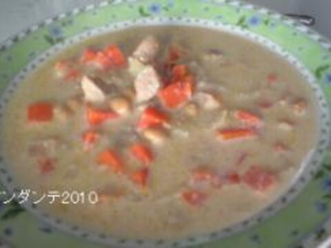 大豆のなんちゃってクリームシチュー（酒かす煮）